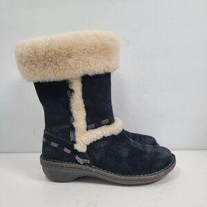 UGG Australia Elijo Women's Black Suede Shearling Boots S/N5674 US Size 5